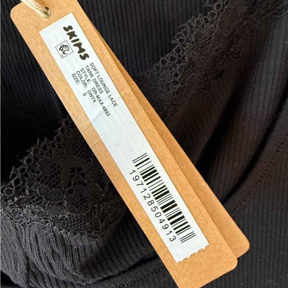 SKIMS RARE! Soft Lounge Long Lace Tank Dress with Bralette - Picture 9 of 11
